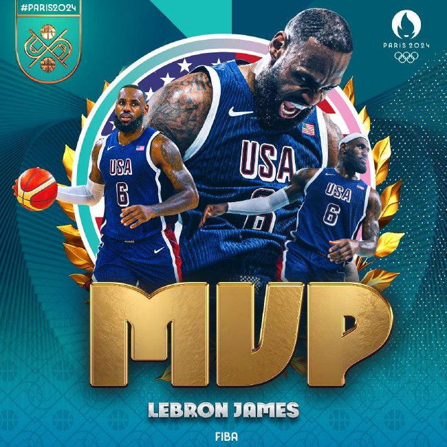 詹姆斯荣膺奥运MVP 场均14+7+8打出历史级效率 詹姆斯荣膺奥运MVP 场均14+7+8打出历史级效率