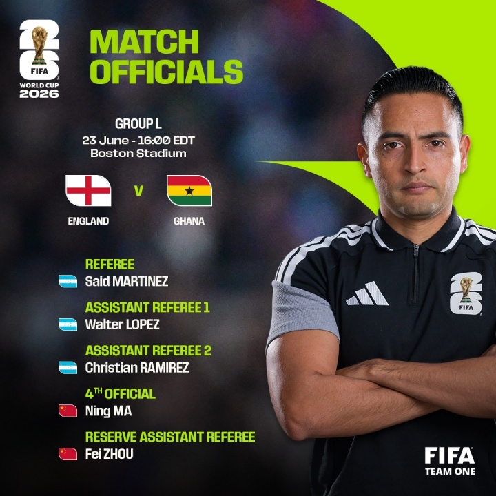 FIFA官宣：马宁再任第四官员，搭档洪都拉斯裁判组执法英加之战