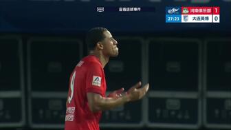大连英博客场1-1河南升前三 古斯塔沃破门19岁杨铭锐替补扳平